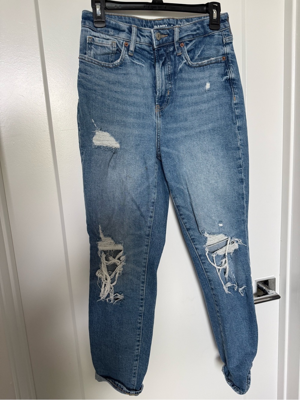 Old Navy OG Straight Women's Distressed Blue Jeans